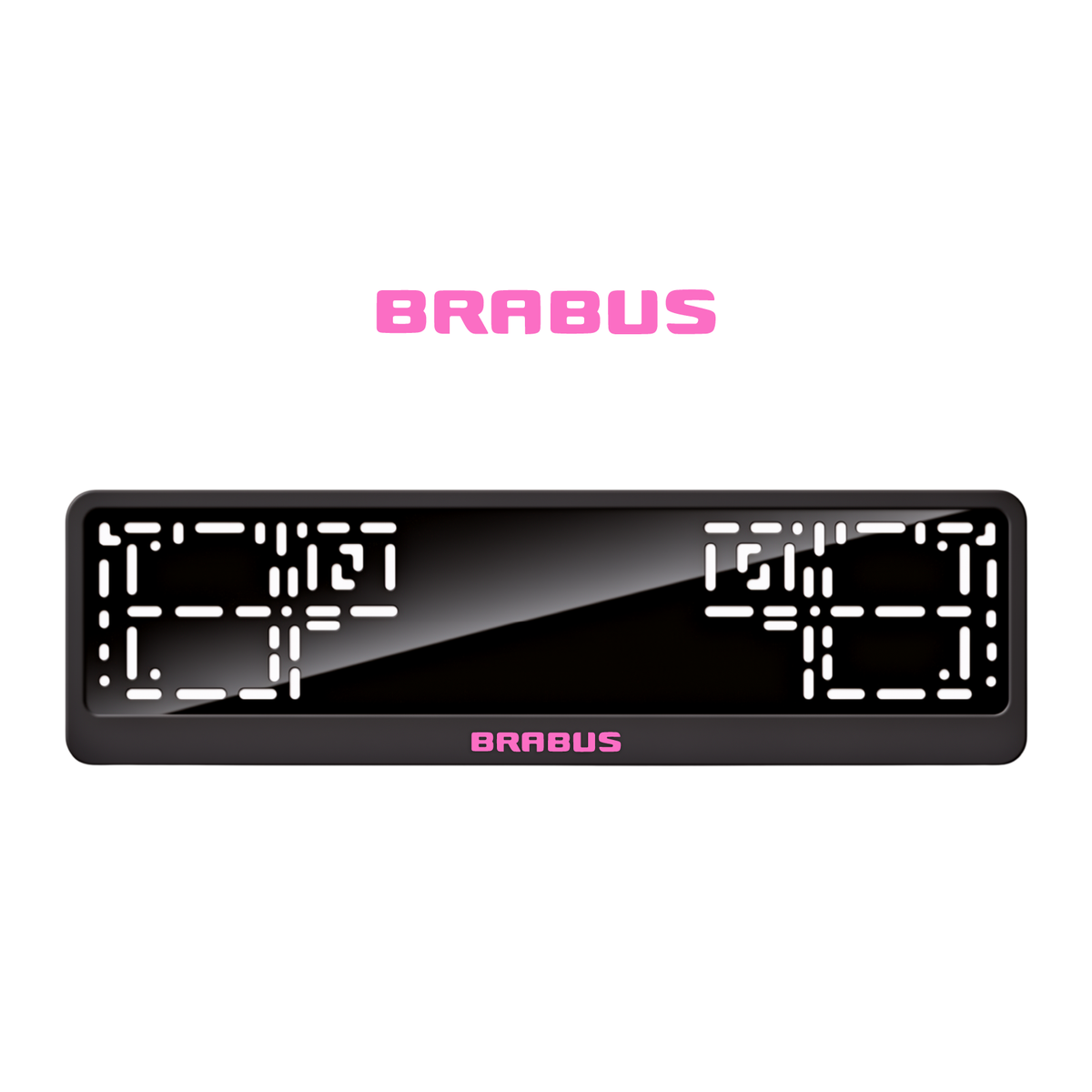 Cadres de plaque d'immatriculation Brabus (badge) - Rose - CLASSIC
