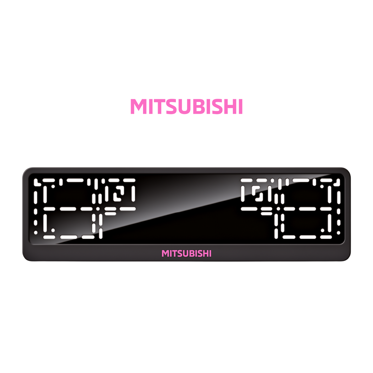 Cadres de plaque d'immatriculation Mitsubishi - Rose - CLASSIC