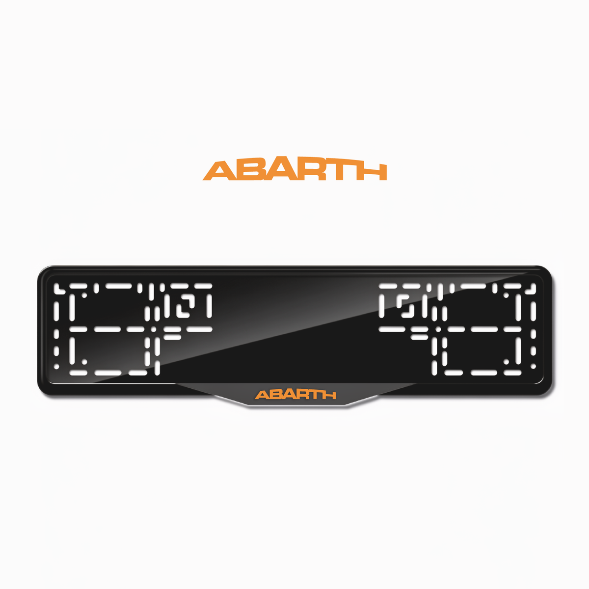 Cadres de plaque d'immatriculation Abarth - Orange Hermès - SATIN