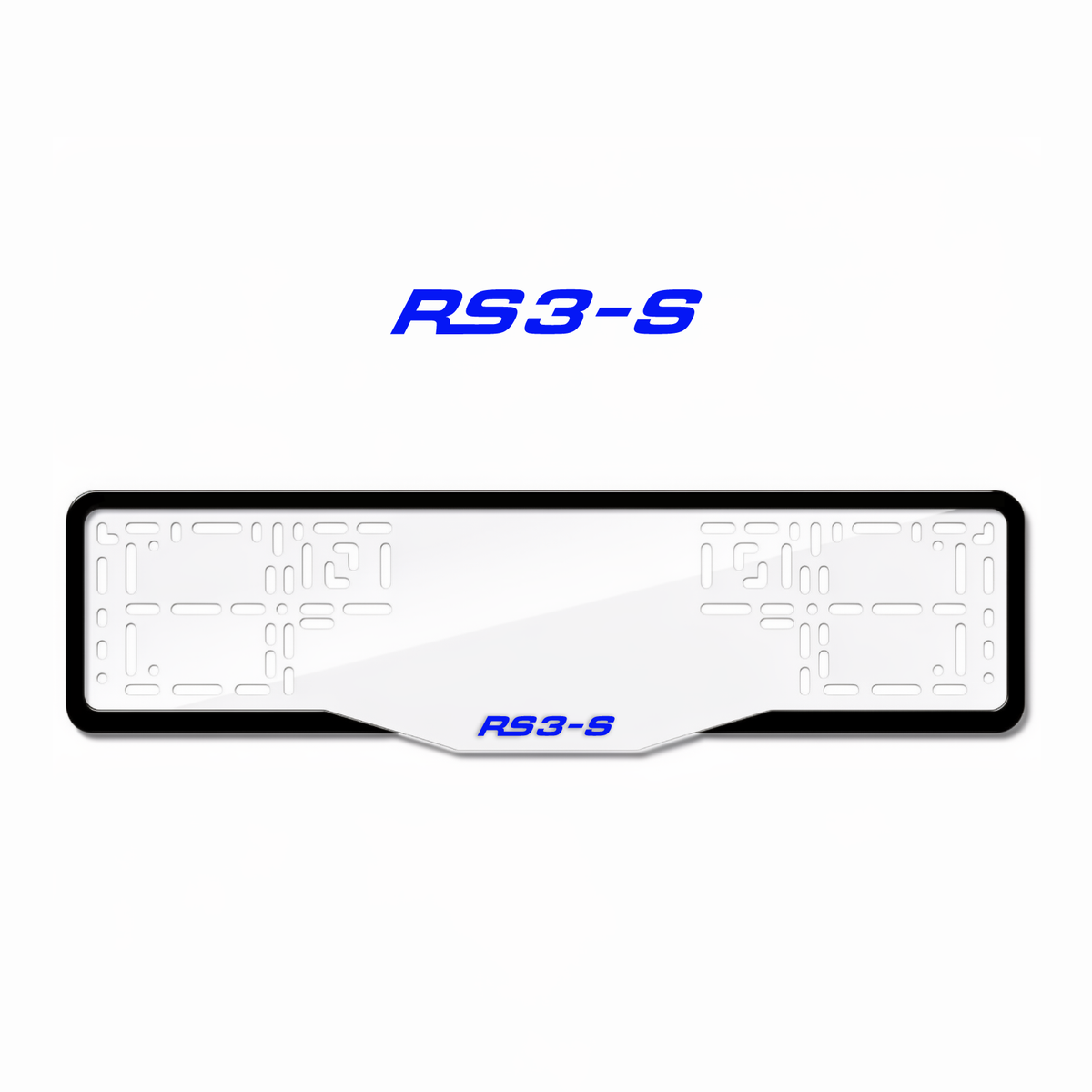 Cadres de plaque d'immatriculation RS3-S - Bleu - GLASS