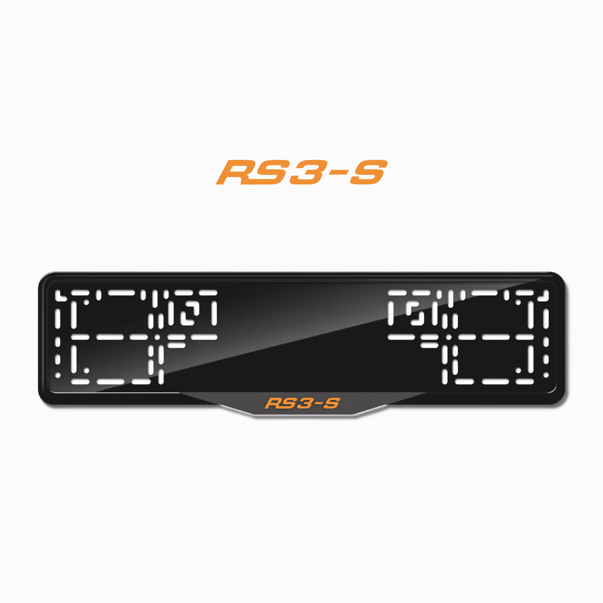 Cadres de plaque d'immatriculation RS3-S - Orange Hermès - SATIN