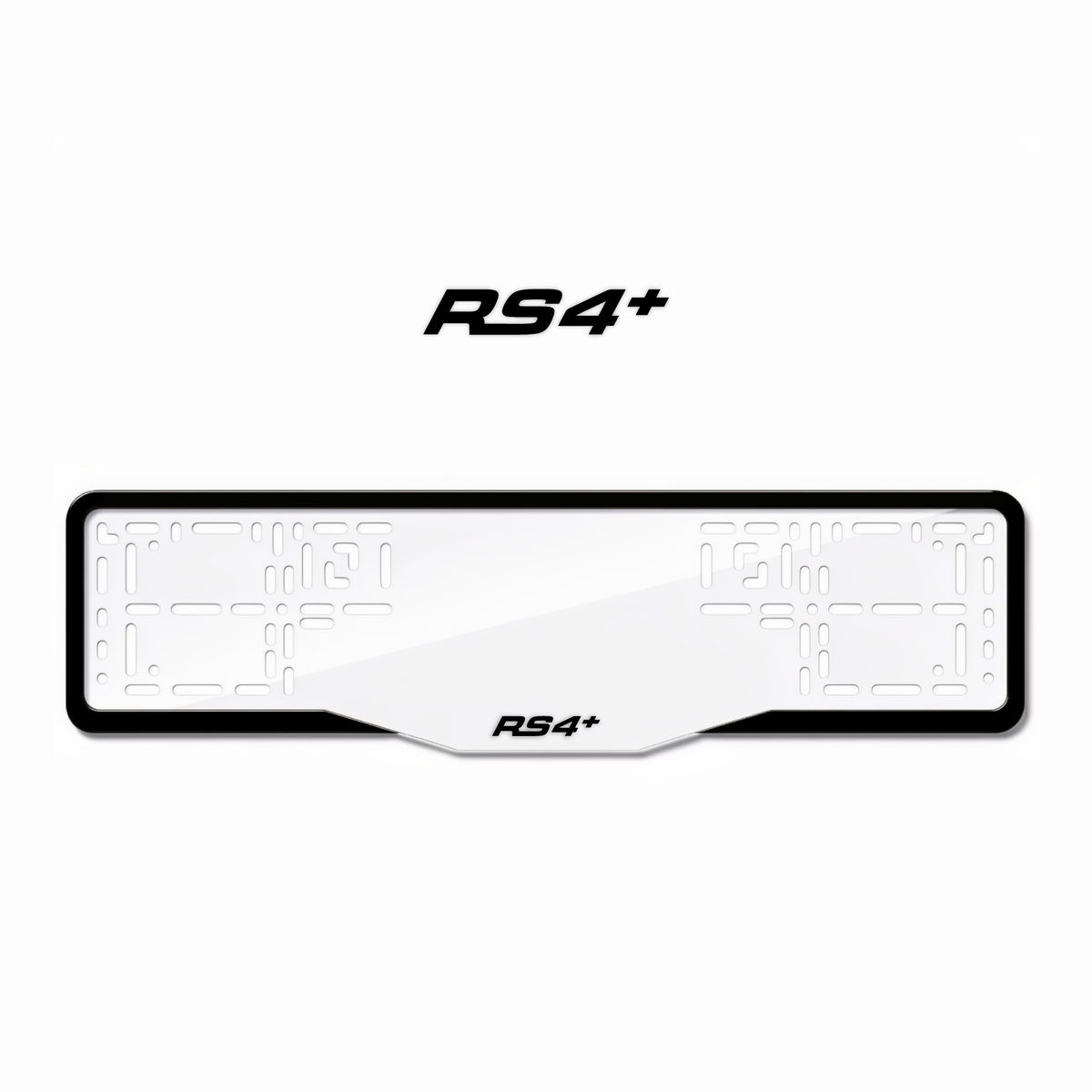 Cadres de plaque d'immatriculation RS4+ - Noir - GLASS