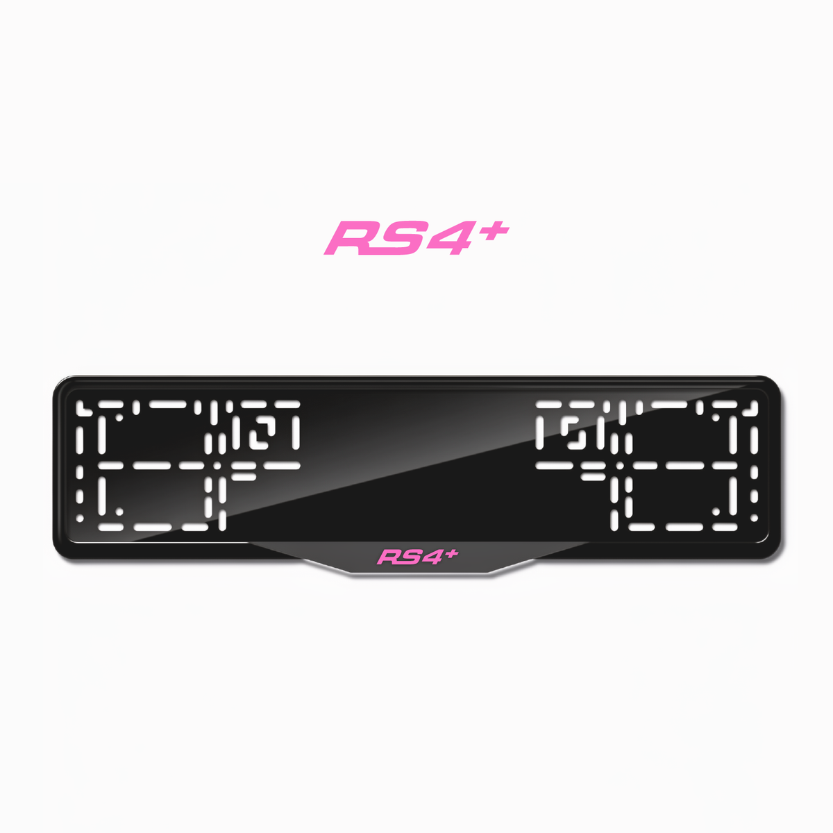 Cadres de plaque d'immatriculation RS4+ - Rose - SATIN