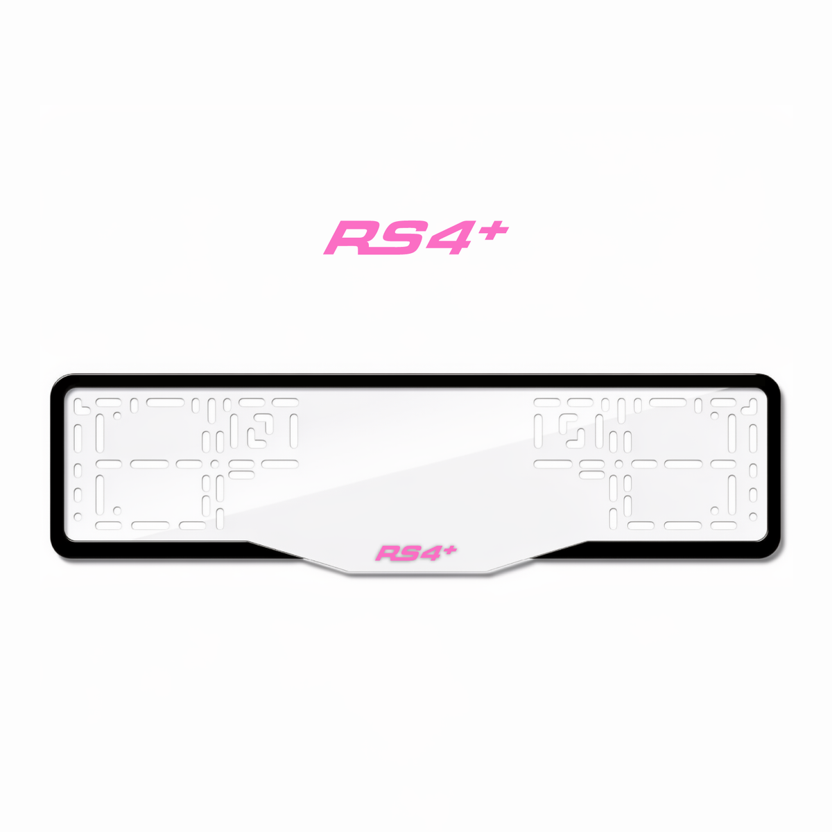 Cadres de plaque d'immatriculation RS4+ - Rose - GLASS