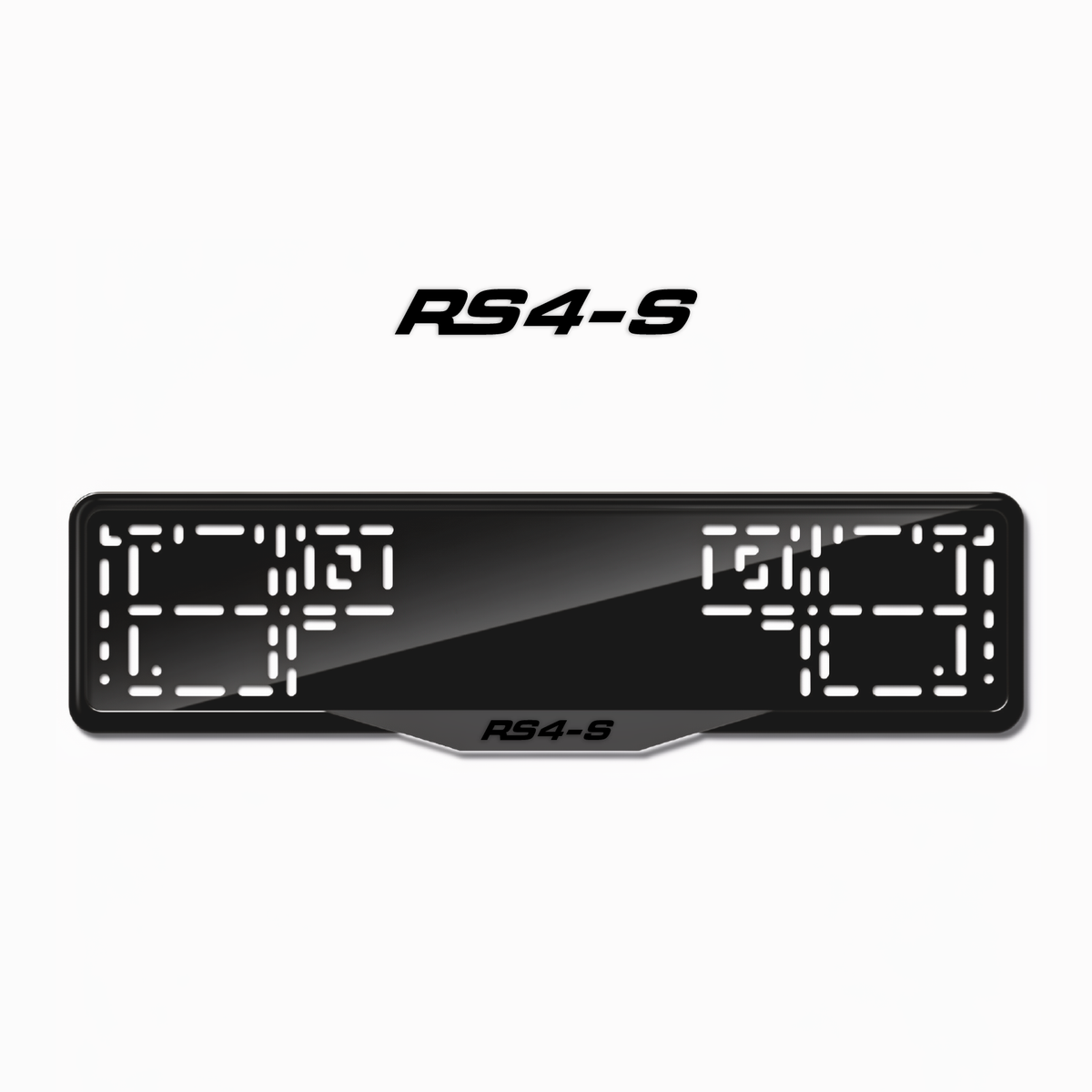 Cadres de plaque d'immatriculation RS4-S - Noir - SATIN