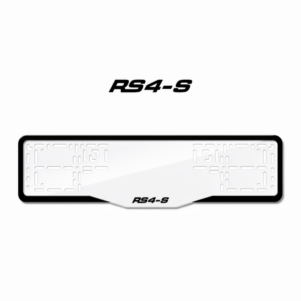 Cadres de plaque d'immatriculation RS4-S - Noir - GLASS