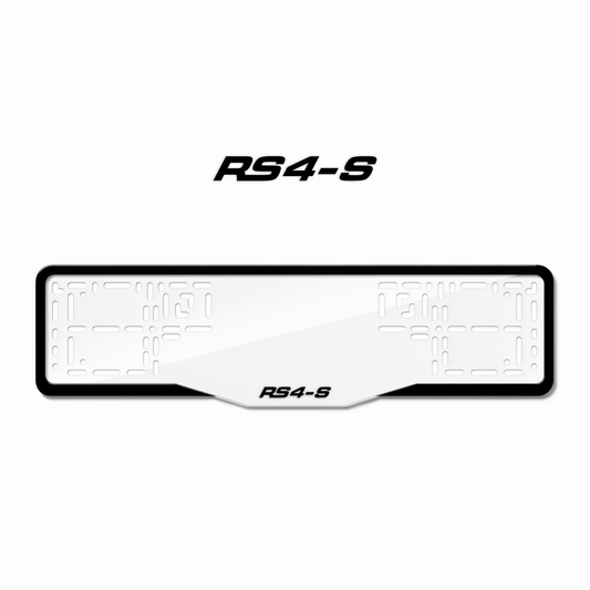 Cadres de plaque d'immatriculation RS4-S - Noir - GLASS