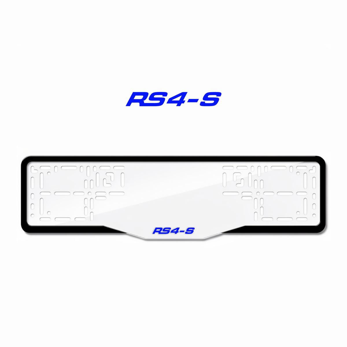 Cadres de plaque d'immatriculation RS4-S - Bleu - GLASS