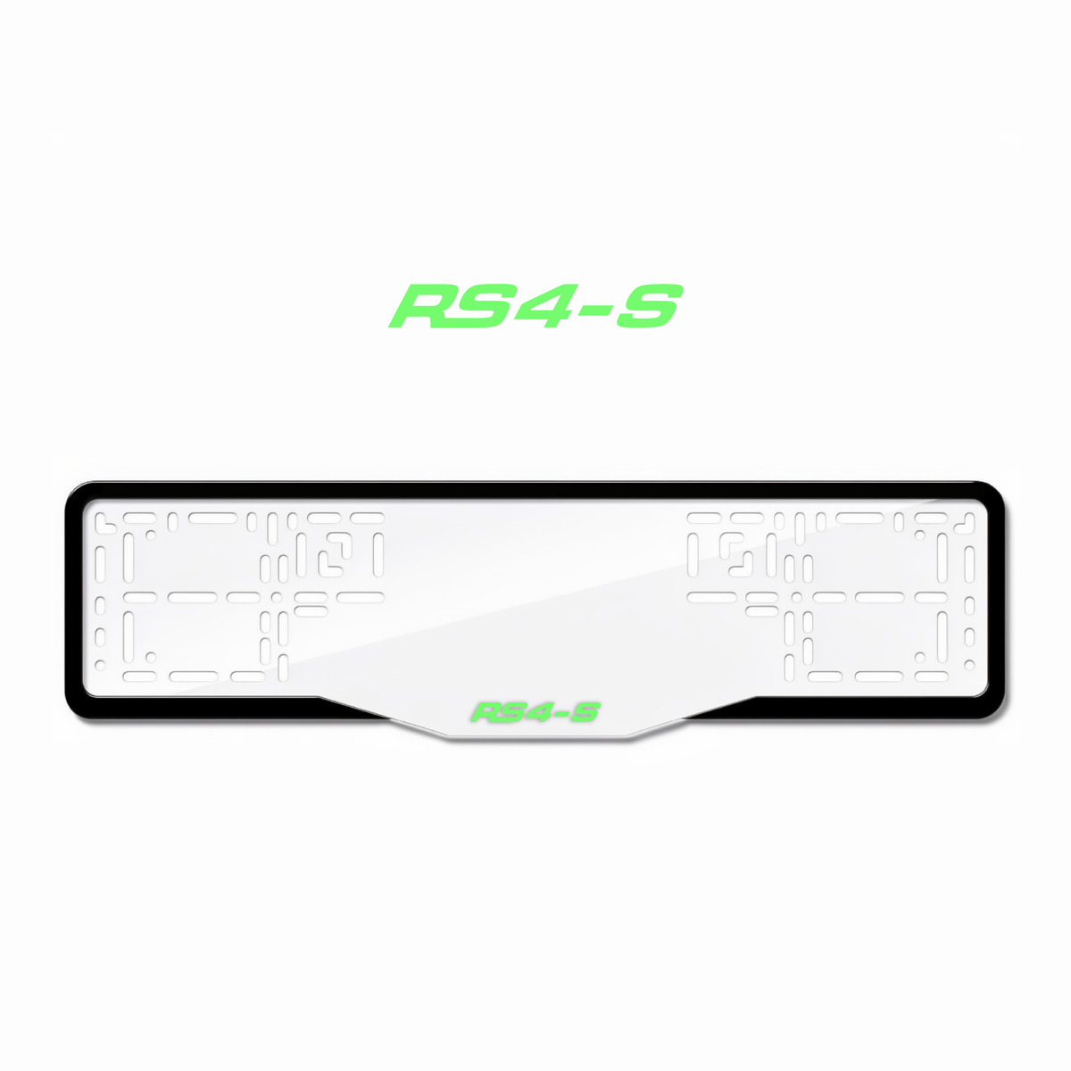 Cadres de plaque d'immatriculation RS4-S - Vert néon - GLASS