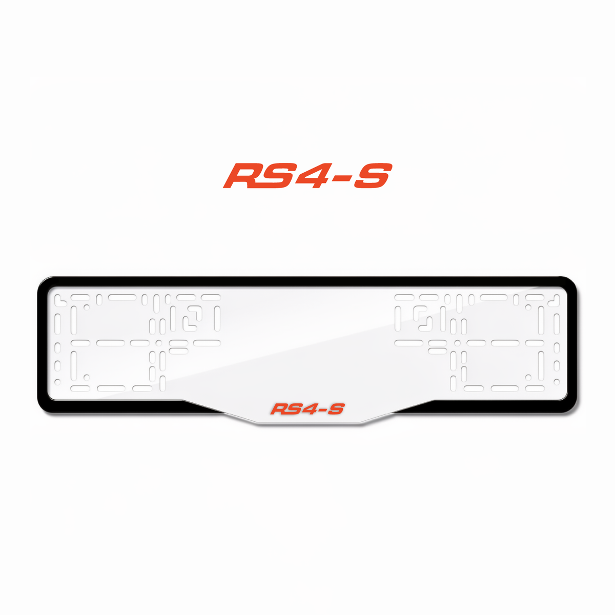 Cadres de plaque d'immatriculation RS4-S - Rouge - GLASS