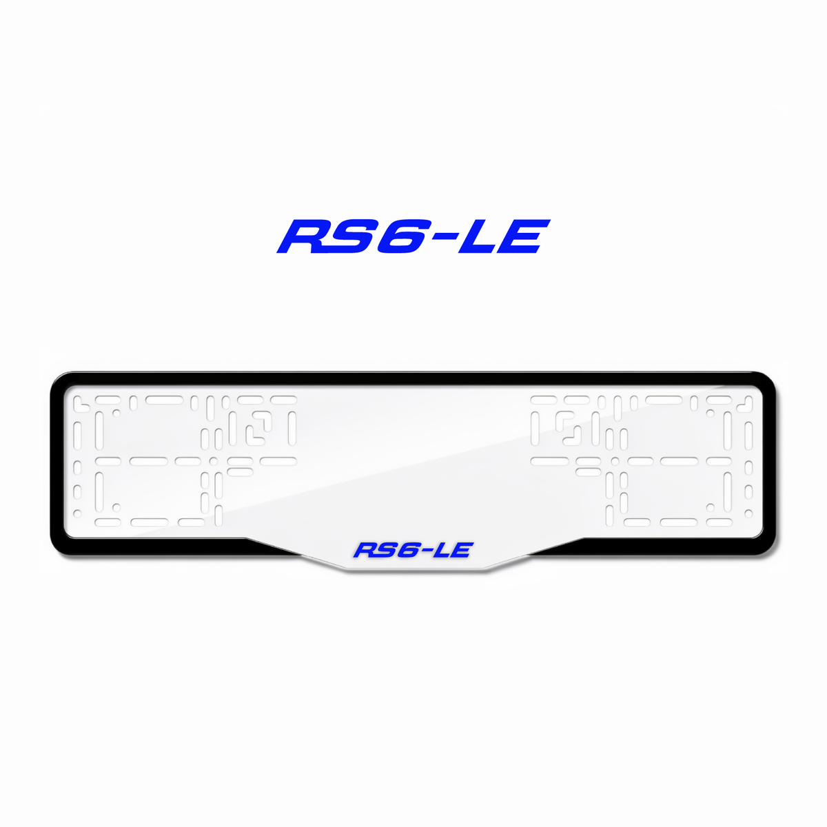 Cadres de plaque d'immatriculation RS6-LE - Bleu - GLASS