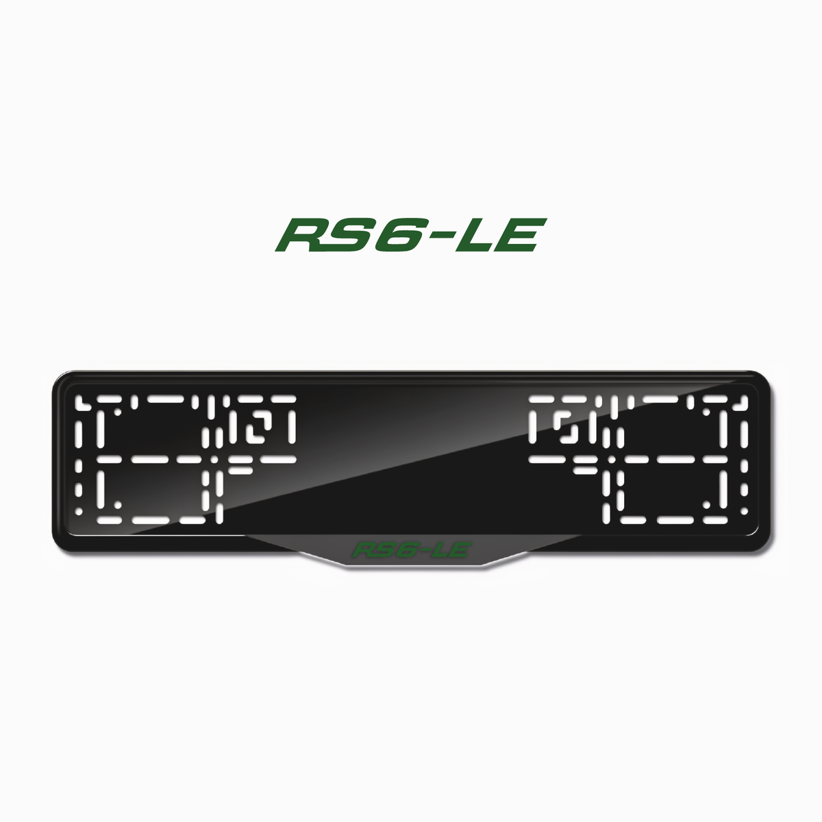 Cadres de plaque d'immatriculation RS6-LE - Vert - SATIN