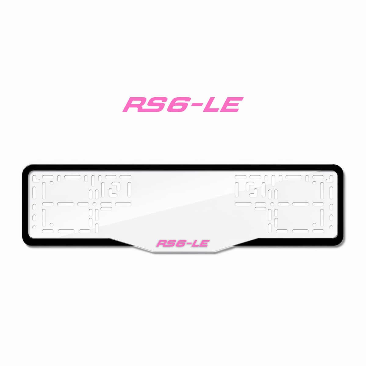 Cadres de plaque d'immatriculation RS6-LE - Rose - GLASS
