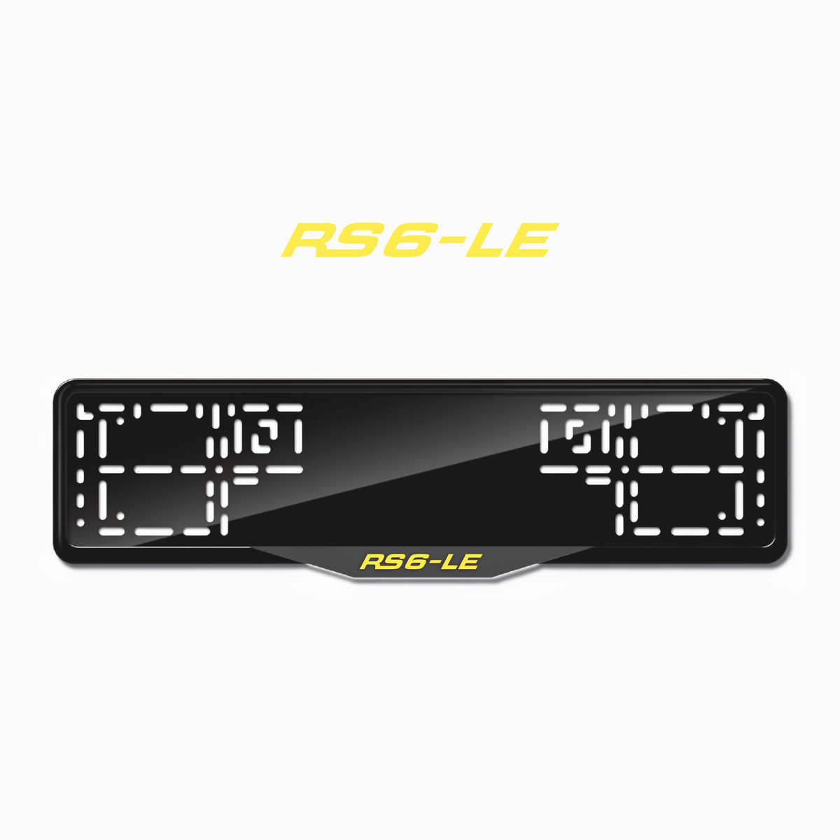 Cadres de plaque d'immatriculation RS6-LE - Jaune - SATIN