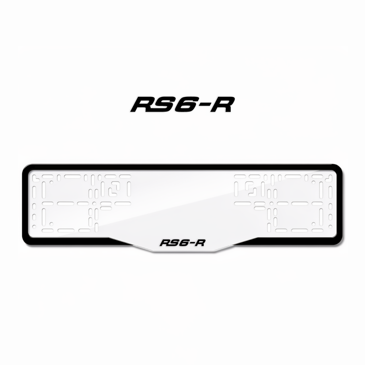 Cadres de plaque d'immatriculation RS6-R - Noir - GLASS
