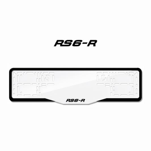 Cadres de plaque d'immatriculation RS6-R - Noir - GLASS