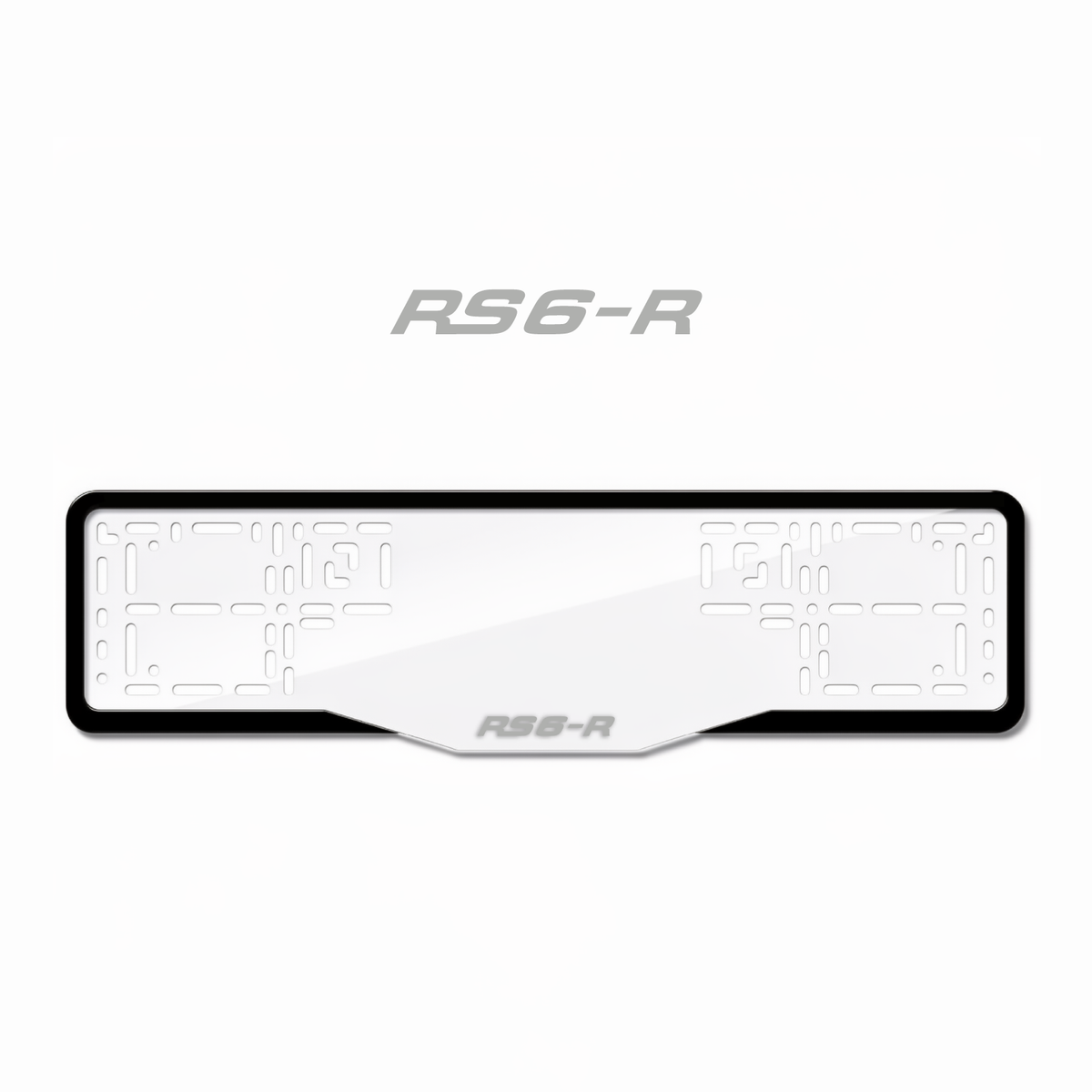 Cadres de plaque d'immatriculation RS6-R - Gris - GLASS