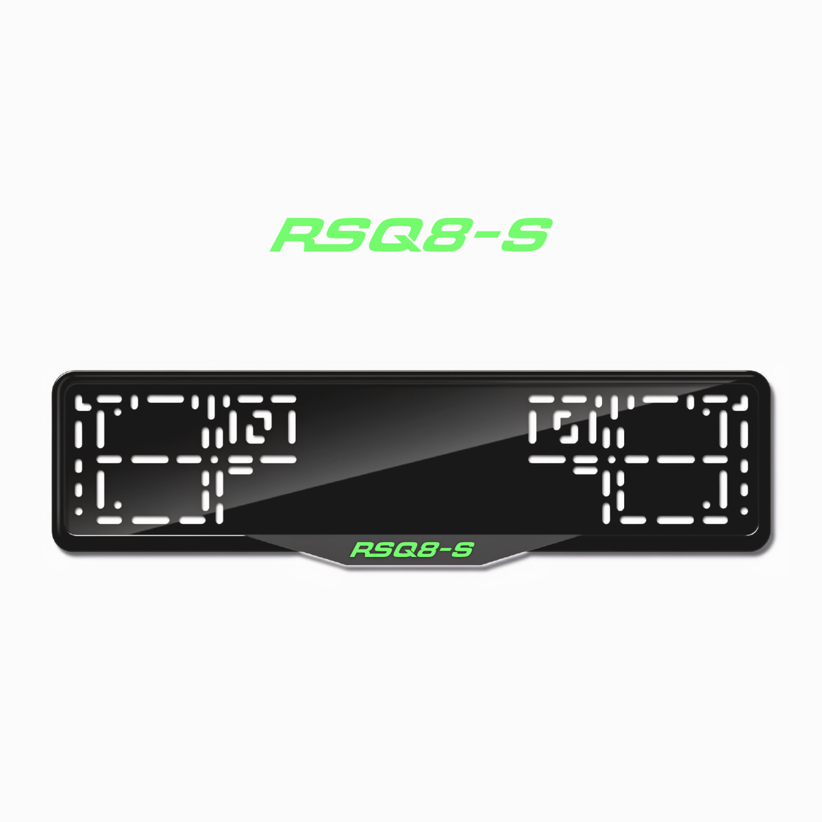 Cadres de plaque d'immatriculation RSQ8-S - Vert néon - SATIN