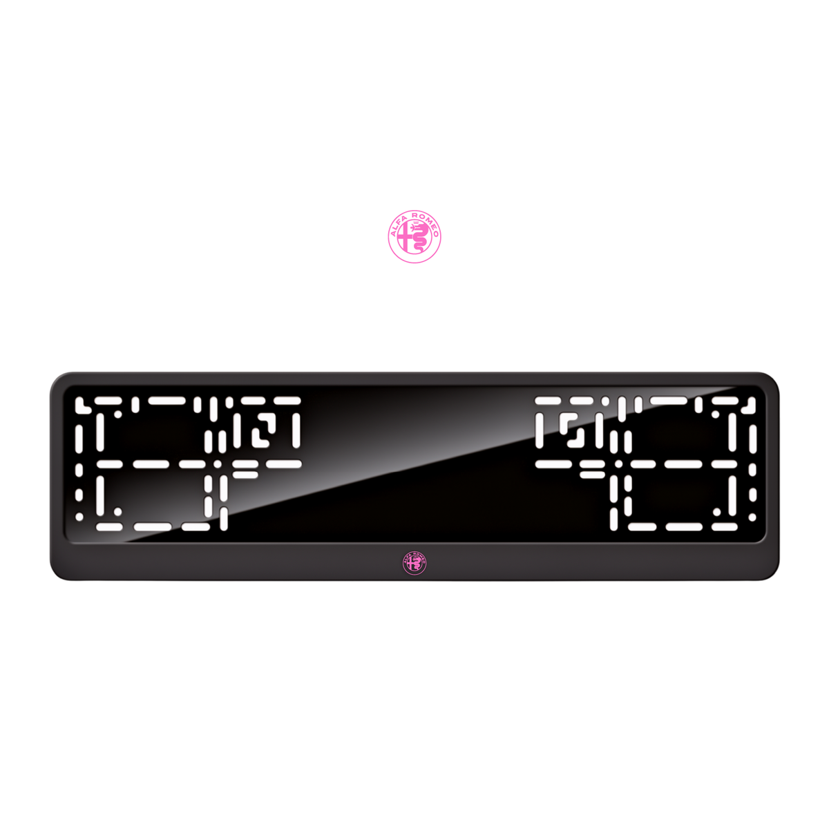 Cadres de plaque d'immatriculation Alfa Romeo Logo - Rose - CLASSIC