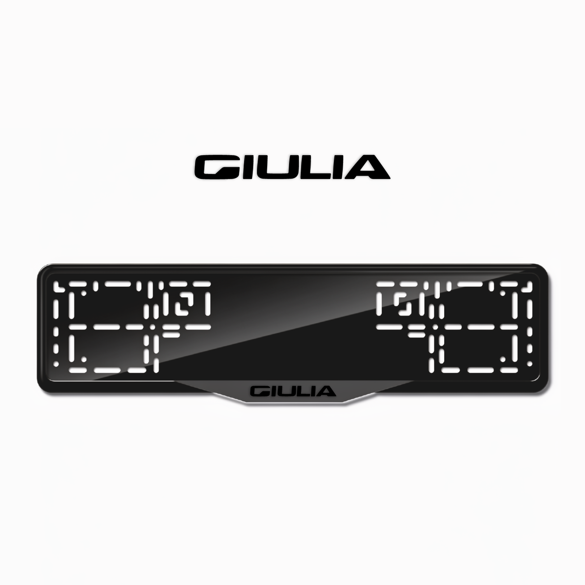 Cadres de plaque d'immatriculation Giulia - Noir - SATIN