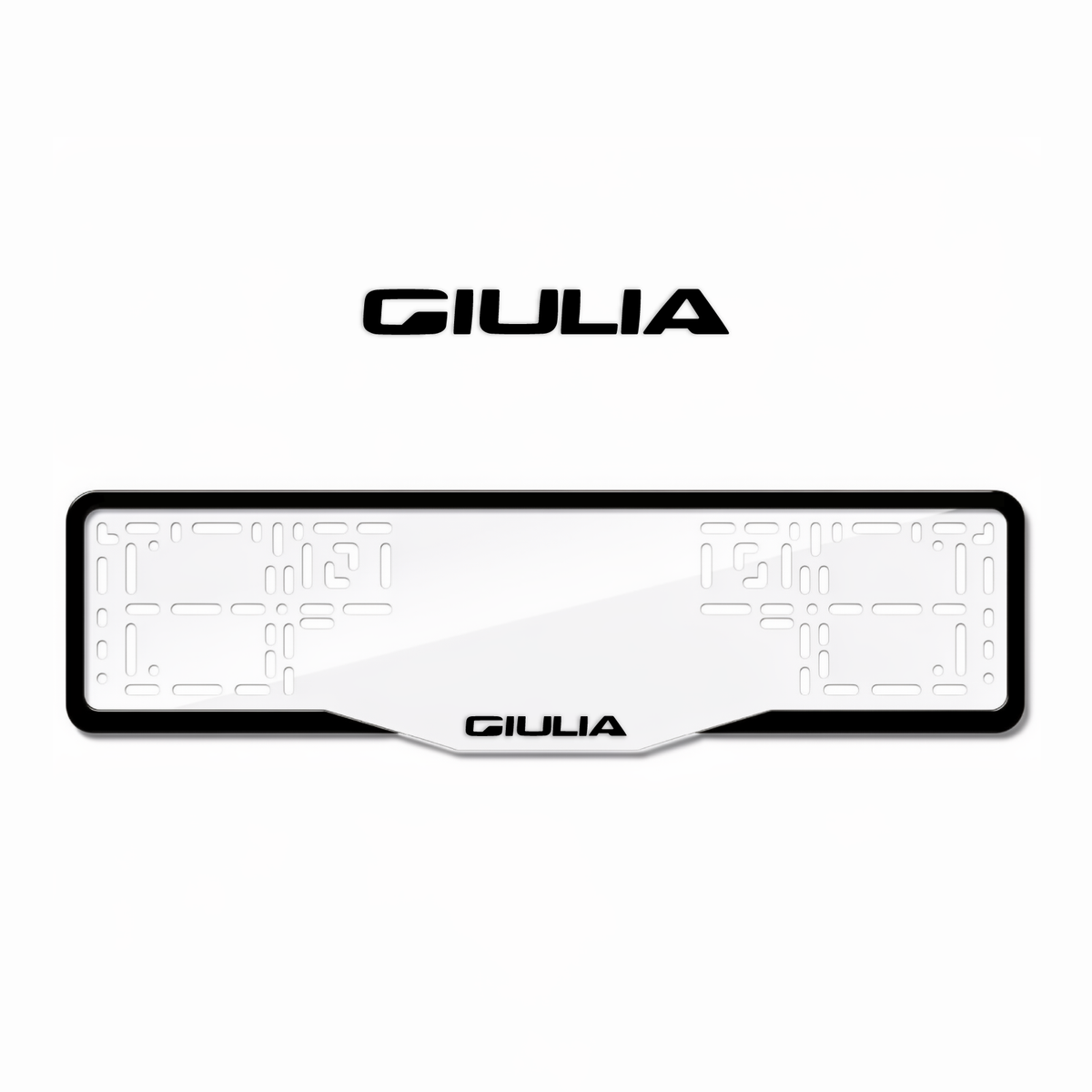 Cadres de plaque d'immatriculation Giulia - Noir - GLASS