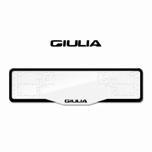 Cadres de plaque d'immatriculation Giulia - Noir - GLASS