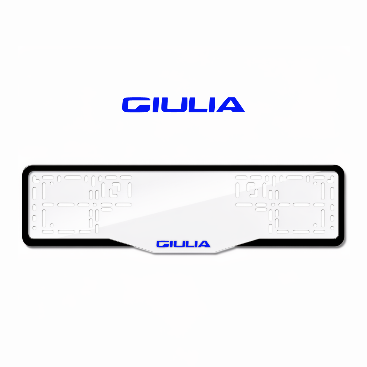 Cadres de plaque d'immatriculation Giulia - Bleu - GLASS