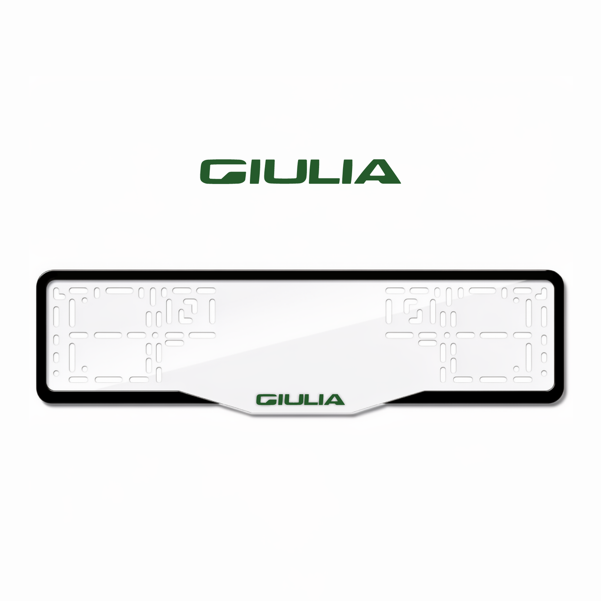 Cadres de plaque d'immatriculation Giulia - Vert - GLASS