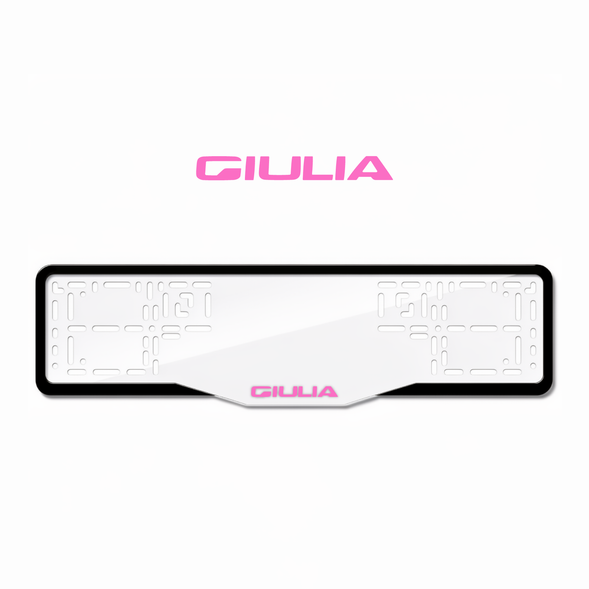 Cadres de plaque d'immatriculation Giulia - Rose - GLASS