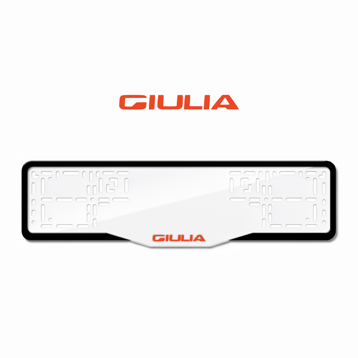Cadres de plaque d'immatriculation Giulia - Rouge - GLASS