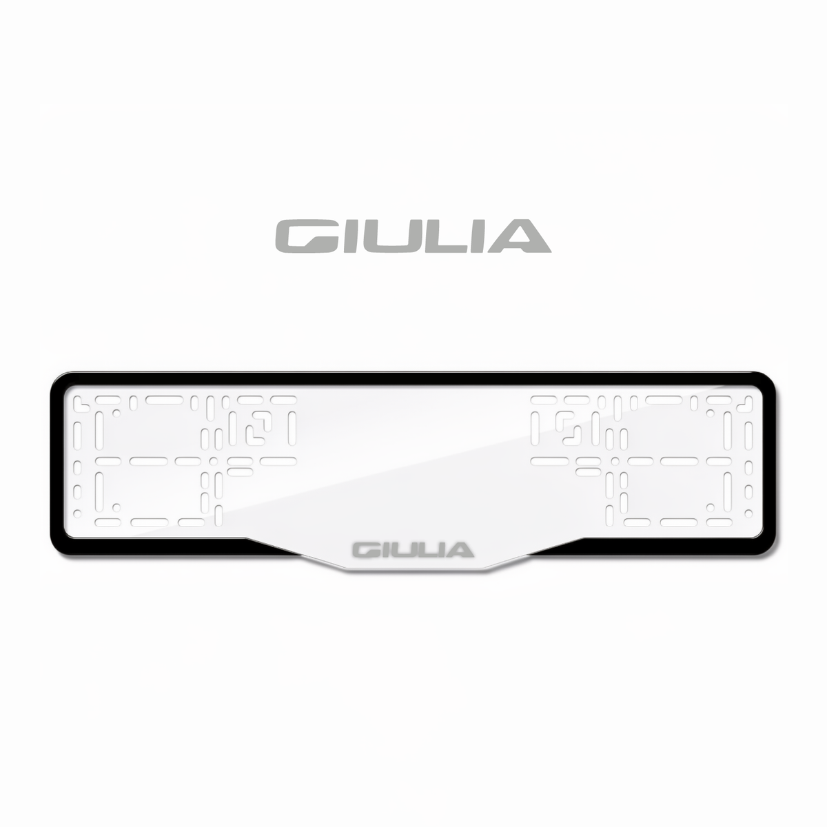 Cadres de plaque d'immatriculation Giulia - Gris - GLASS