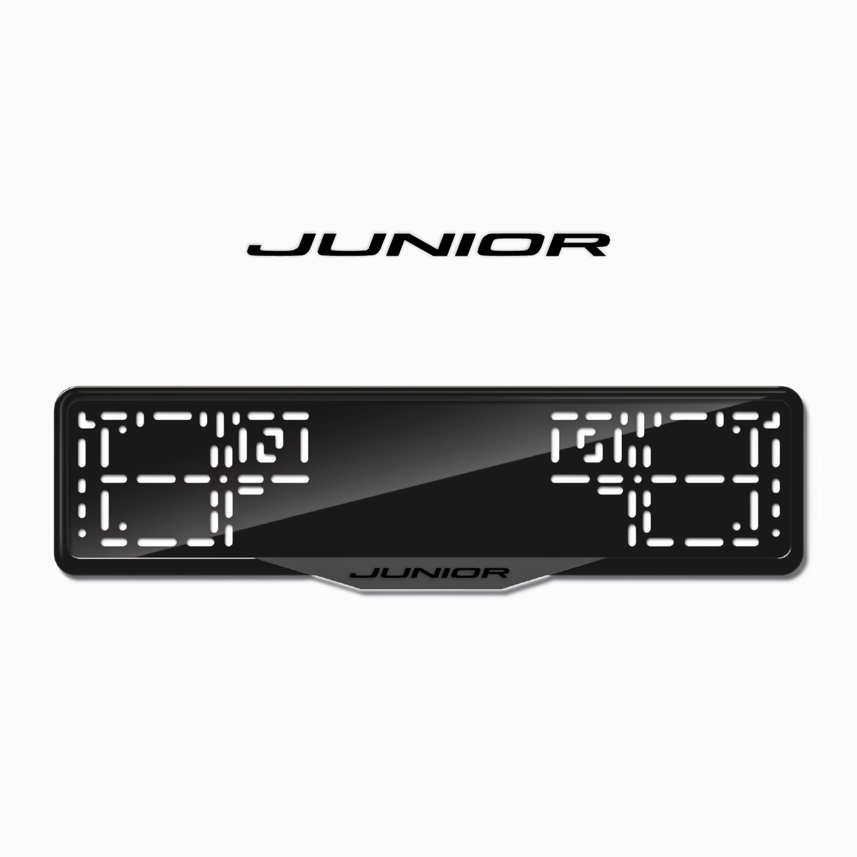 Cadres de plaque d'immatriculation Junior - Noir - SATIN