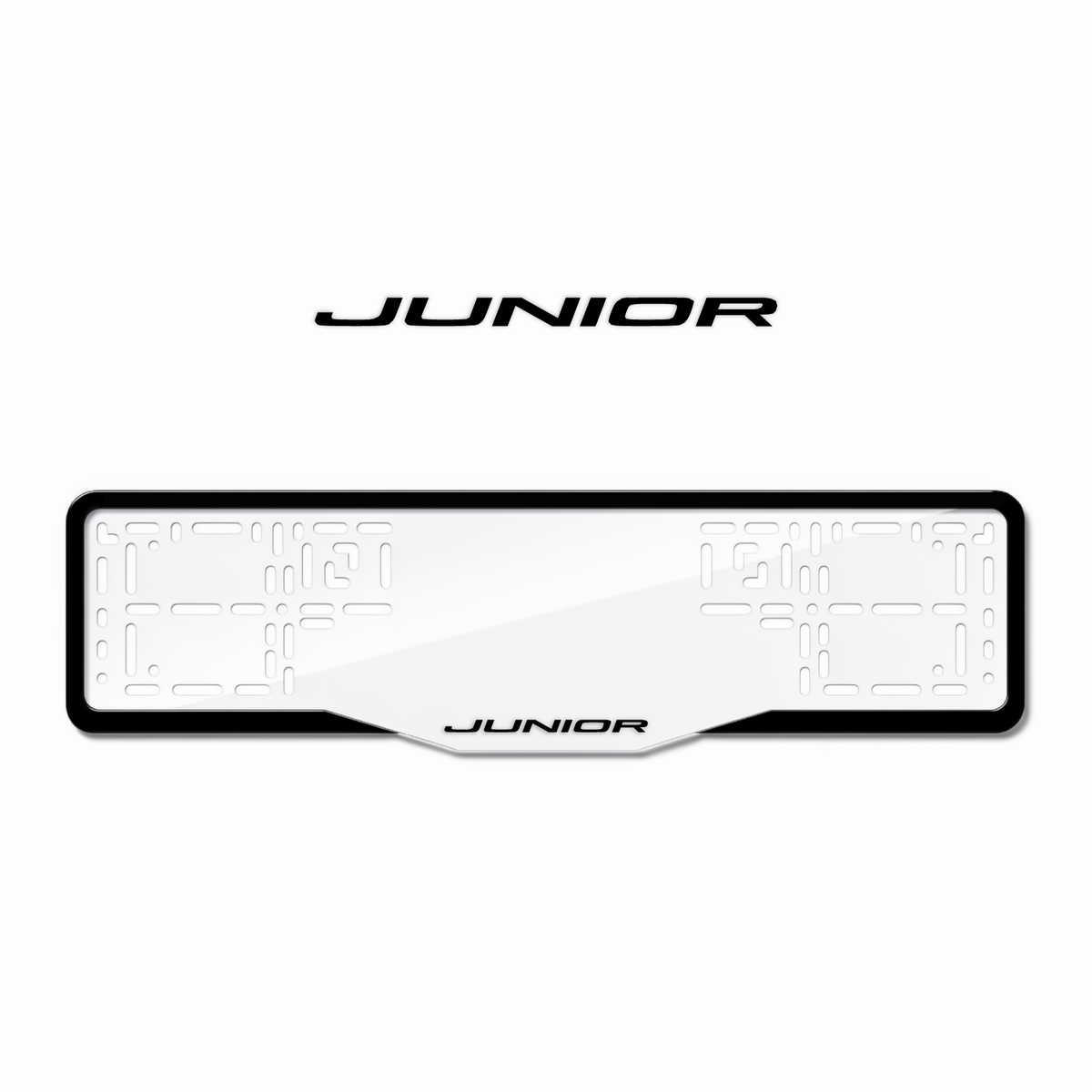 Cadres de plaque d'immatriculation Junior - Noir - GLASS
