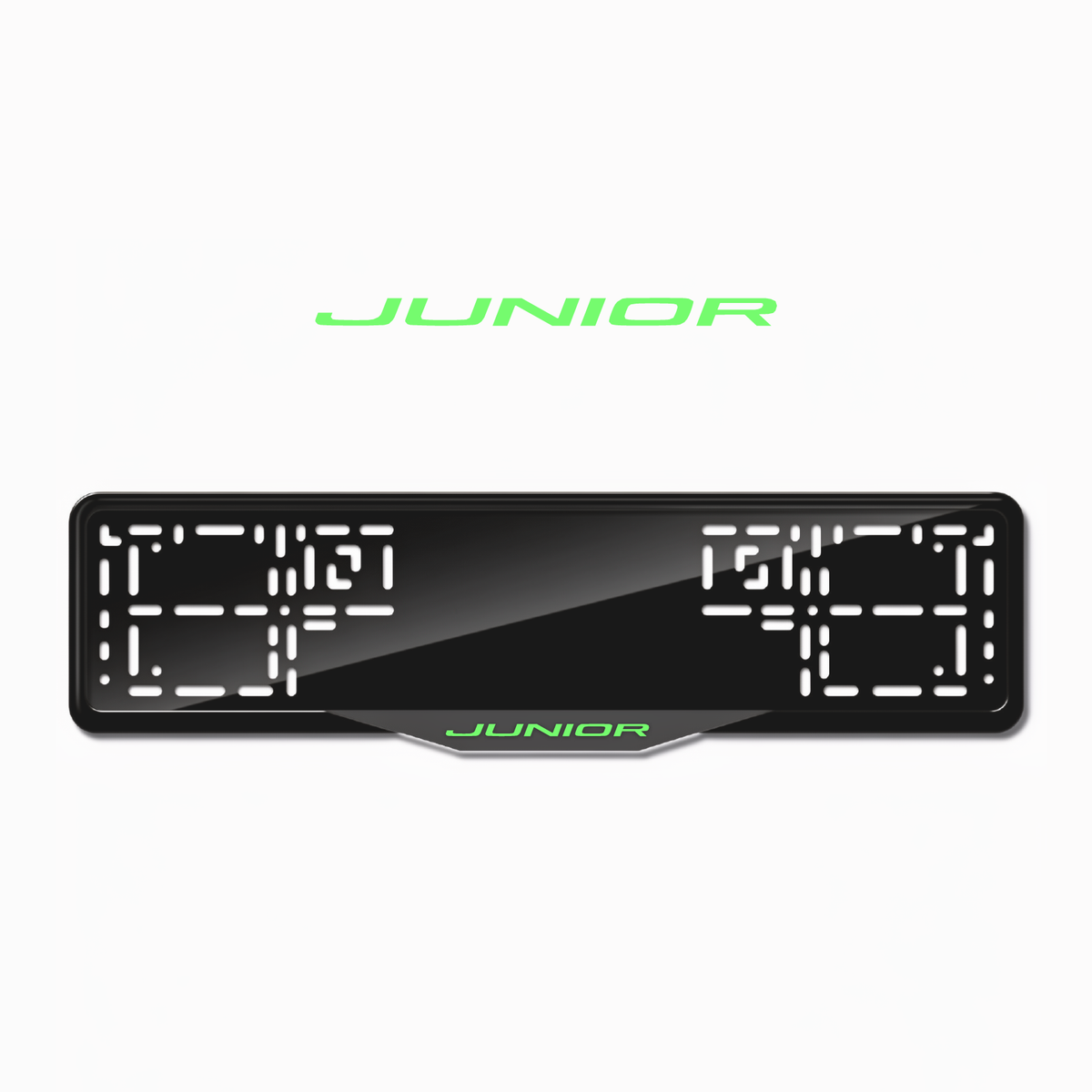 Cadres de plaque d'immatriculation Junior - Vert néon - SATIN