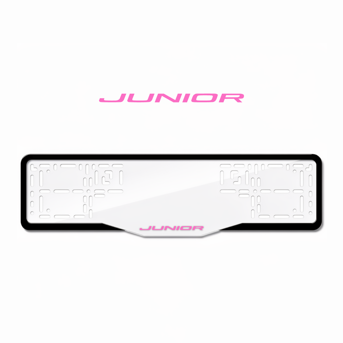 Cadres de plaque d'immatriculation Junior - Rose - GLASS
