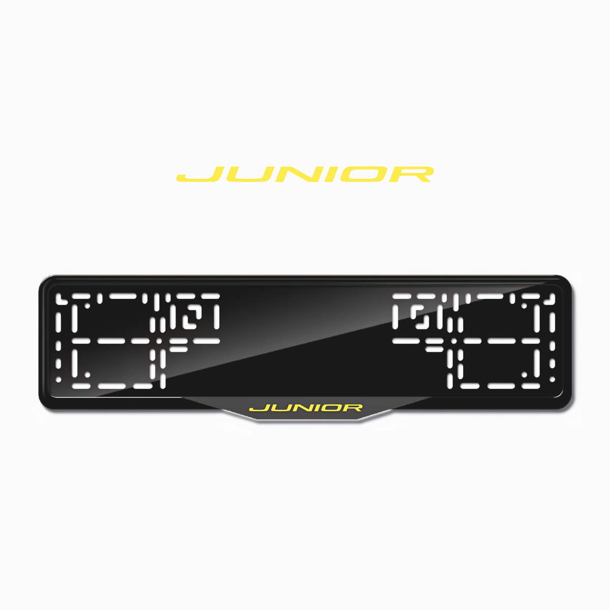 Cadres de plaque d'immatriculation Junior - Jaune - SATIN