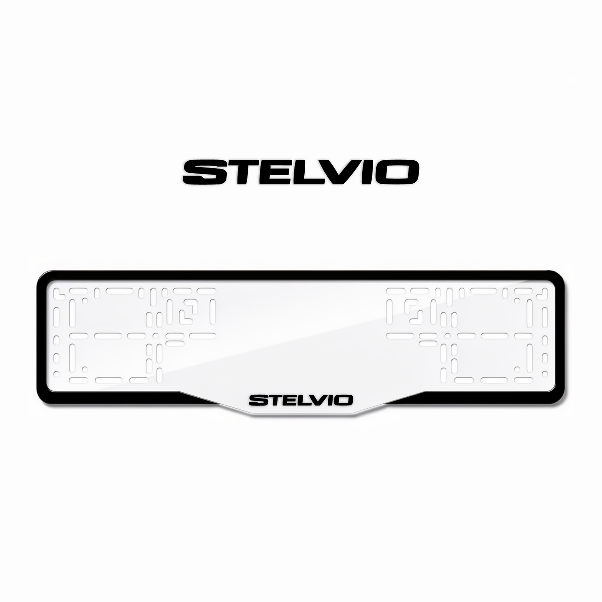 Cadres de plaque d'immatriculation Stelvio - Noir - GLASS