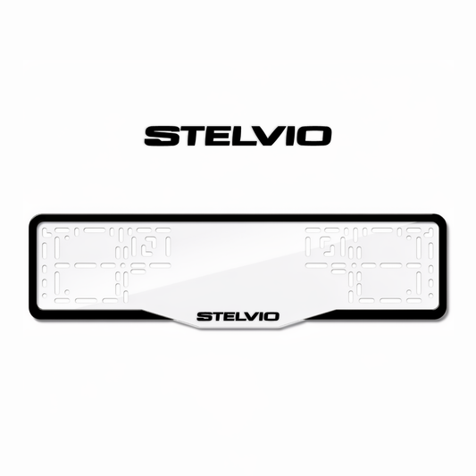 Cadres de plaque d'immatriculation Stelvio - Noir - GLASS