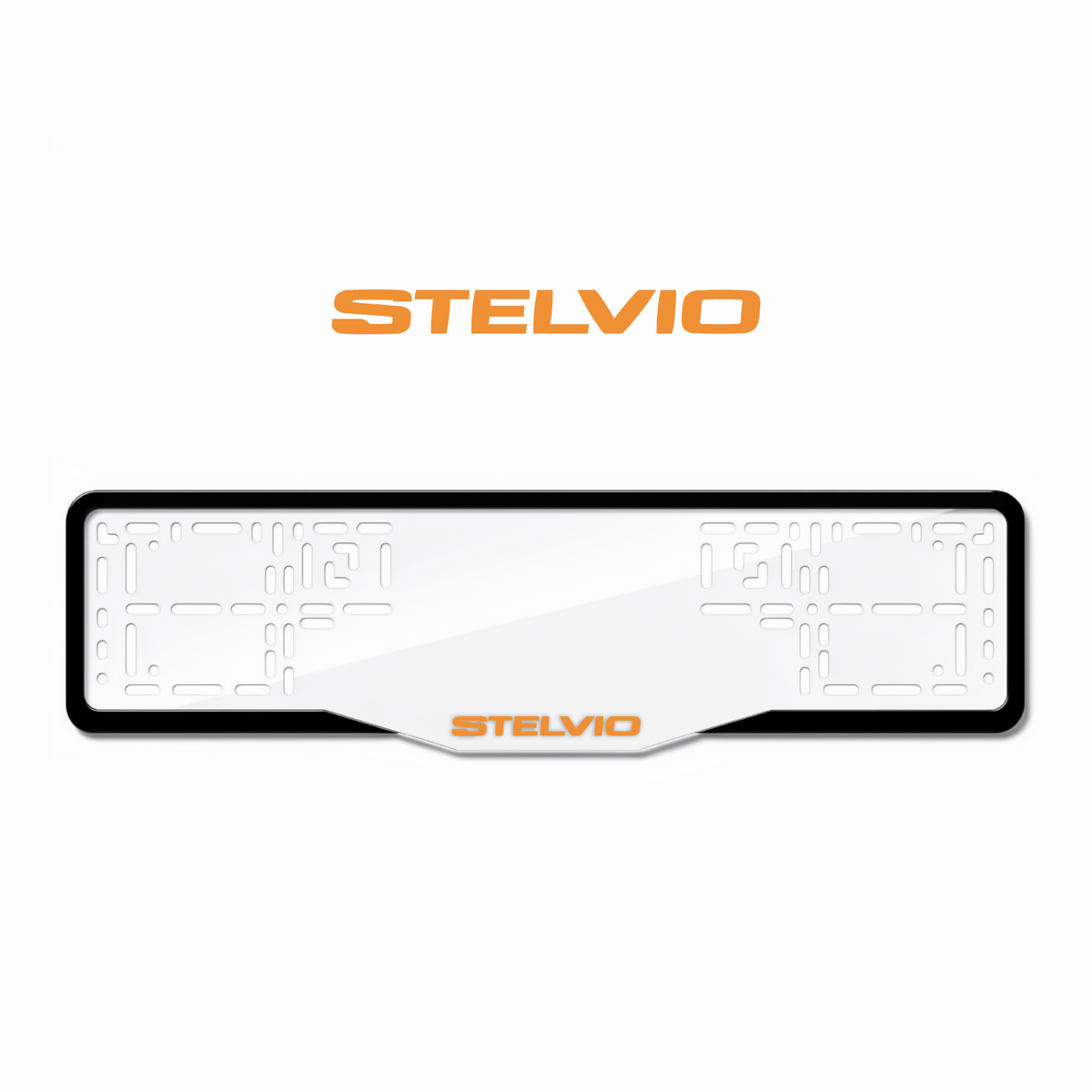 Cadres de plaque d'immatriculation Stelvio - Orange Hermès - GLASS