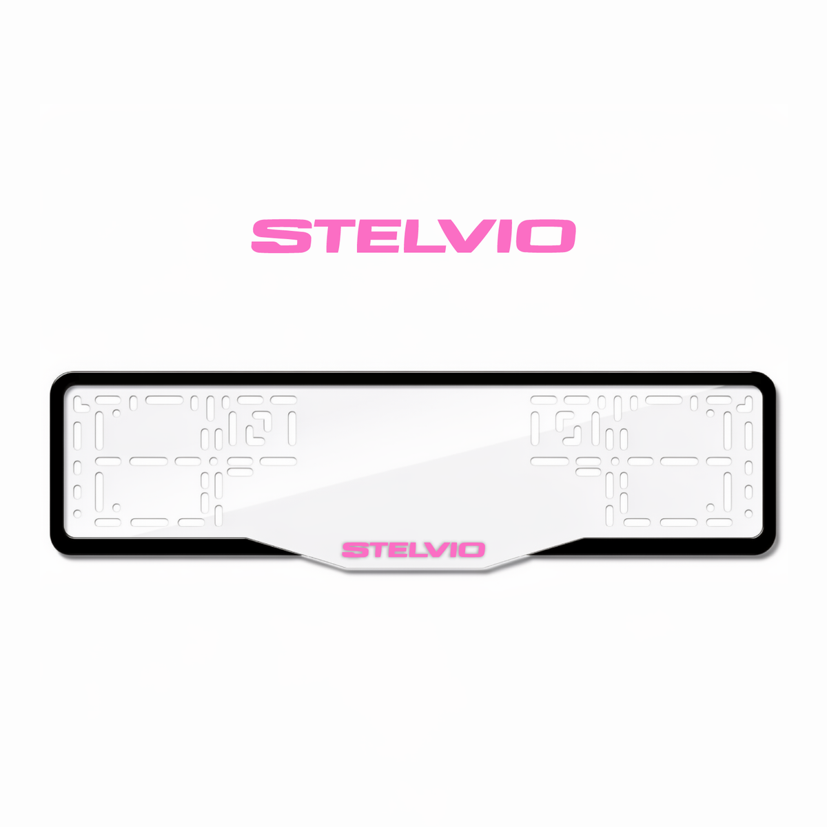 Cadres de plaque d'immatriculation Stelvio - Rose - GLASS