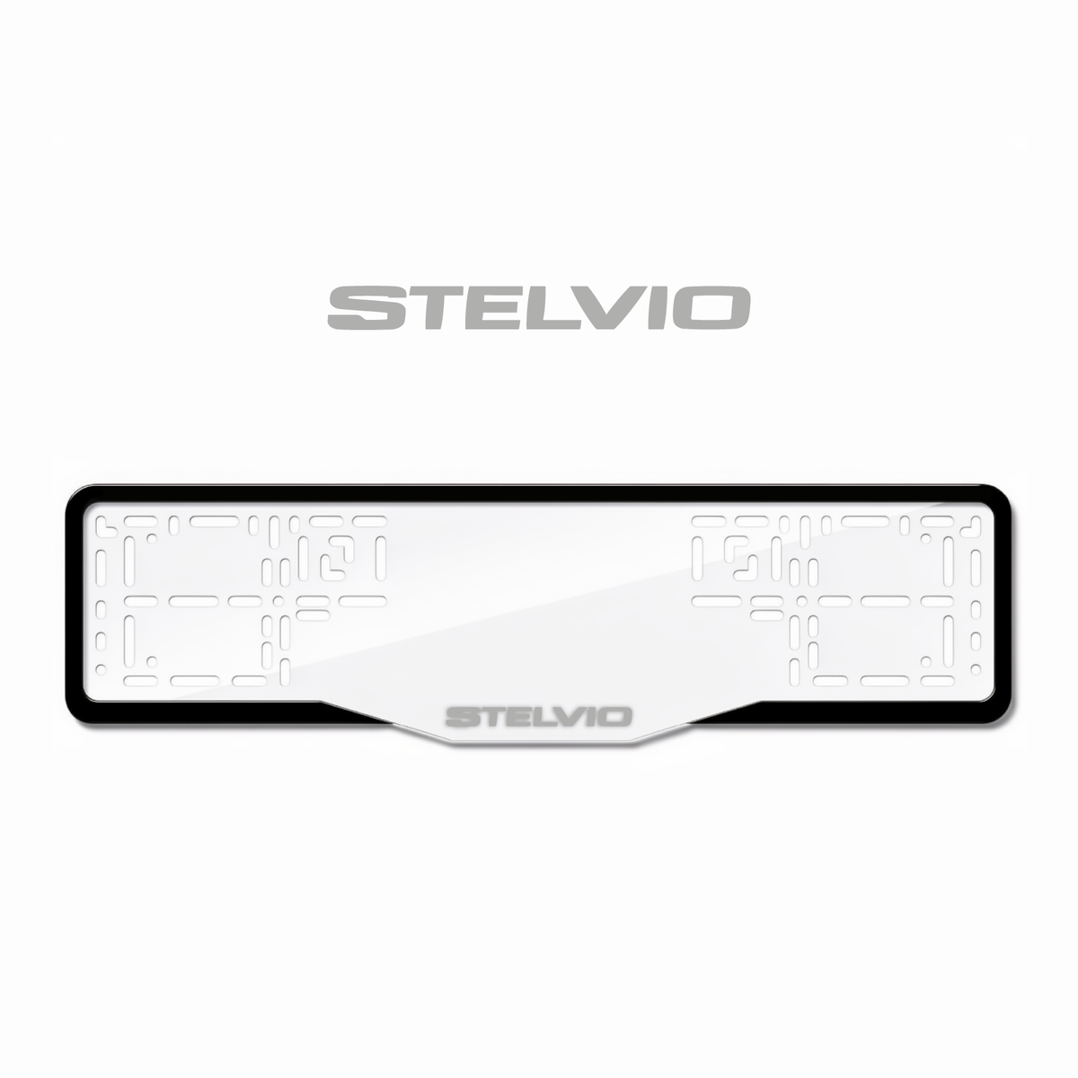 Cadres de plaque d'immatriculation Stelvio - Gris - GLASS