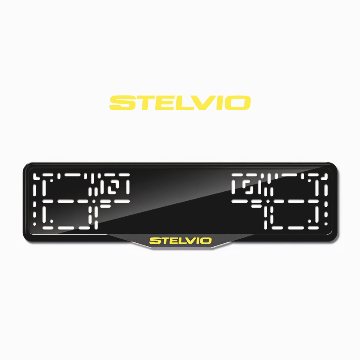 Cadres de plaque d'immatriculation Stelvio - Jaune - SATIN