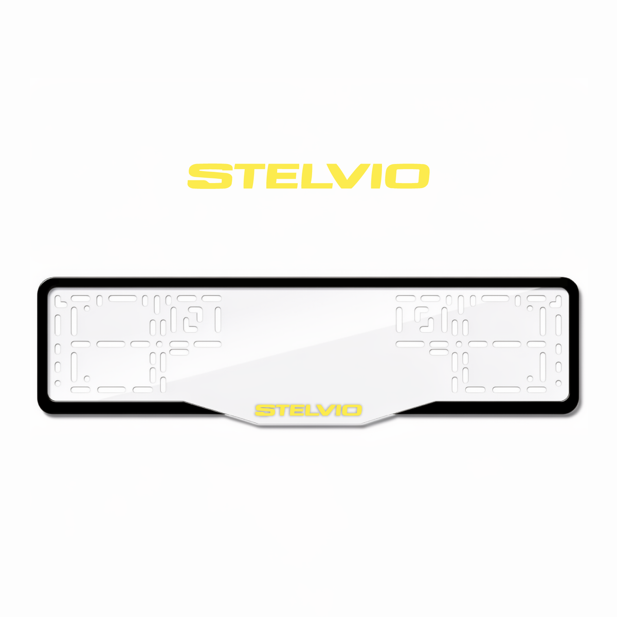 Cadres de plaque d'immatriculation Stelvio - Jaune - GLASS
