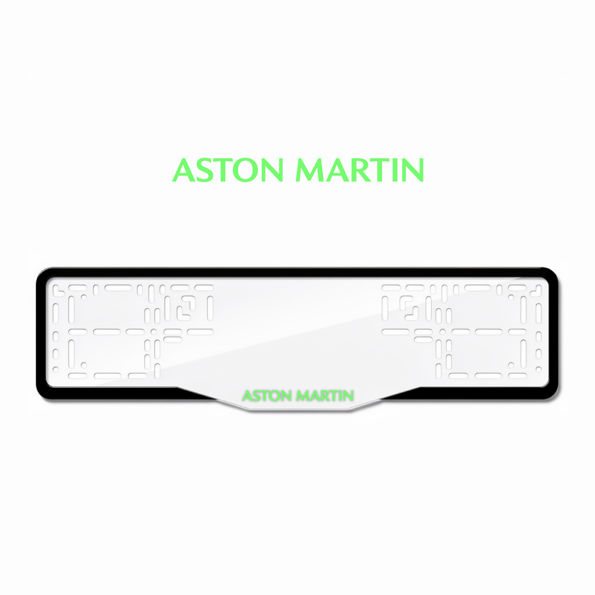 Cadres de plaque d'immatriculation Aston Martin - Vert néon - GLASS