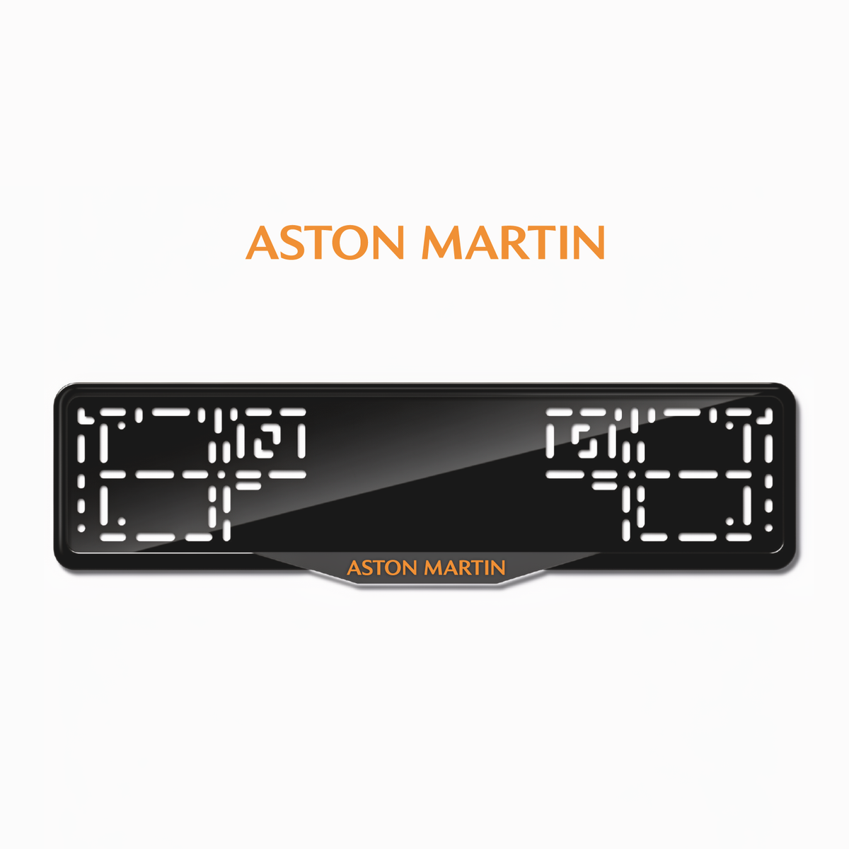 Cadres de plaque d'immatriculation Aston Martin - Orange Hermès - SATIN
