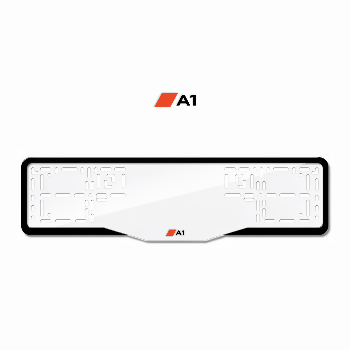 Cadres de plaque d'immatriculation A1 - Noir - GLASS
