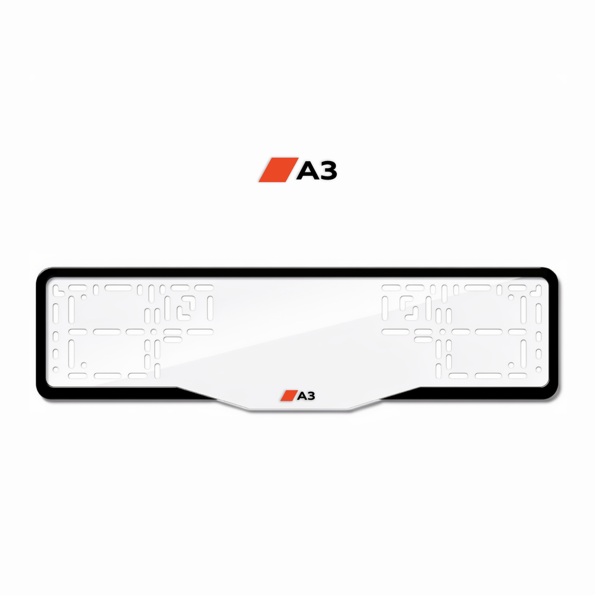 Cadres de plaque d'immatriculation A3 - Noir - GLASS