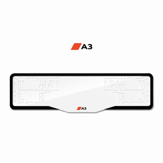 Cadres de plaque d'immatriculation A3 - Noir - GLASS