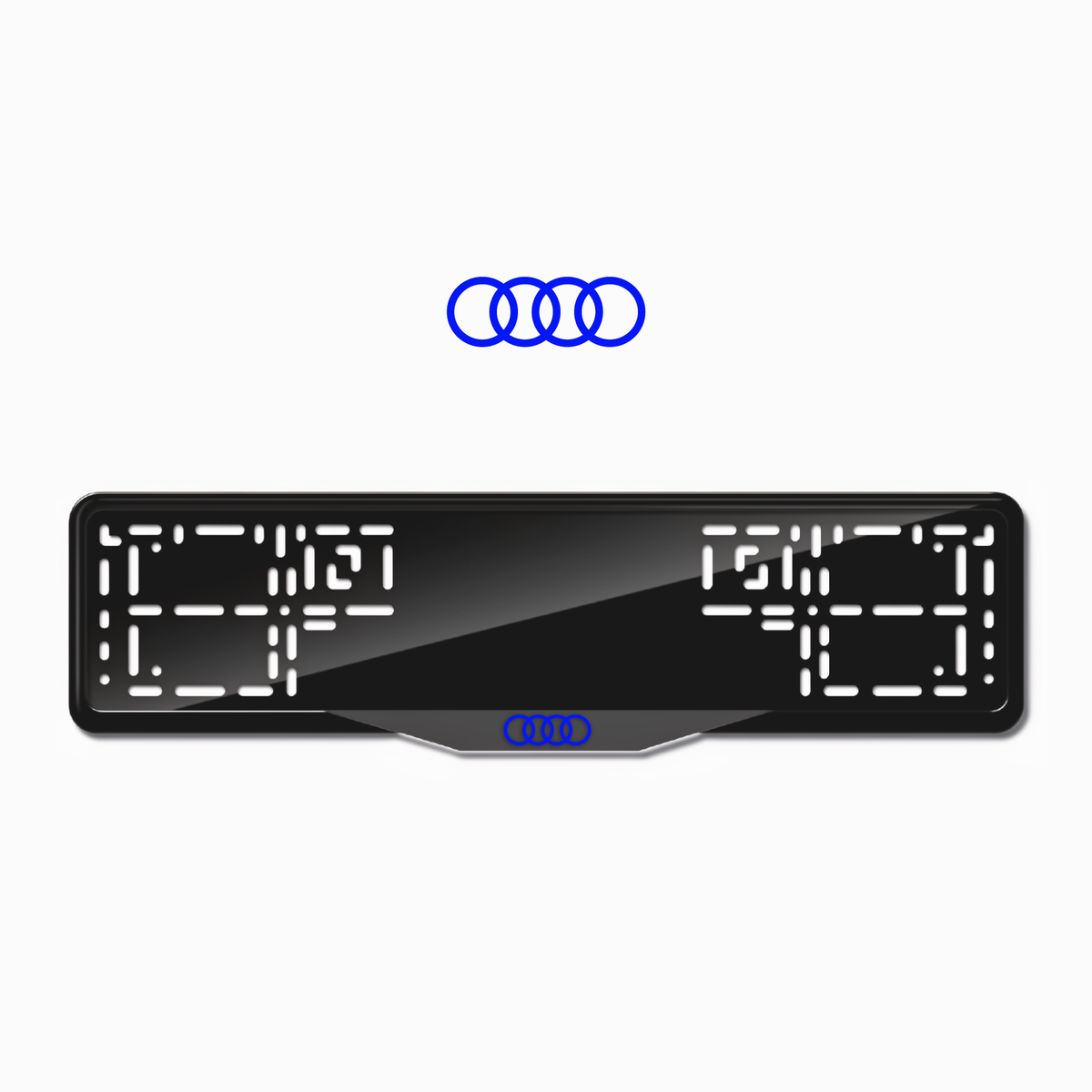 Cadres de plaque d'immatriculation Audi Logo - Bleu - SATIN