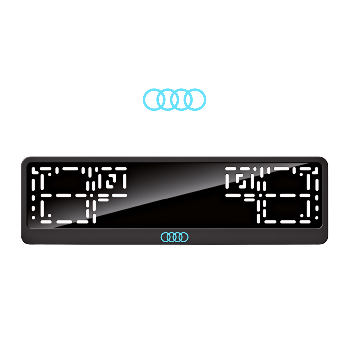 Cadres de plaque d'immatriculation Audi Logo - Bleu Tiffany - CLASSIC